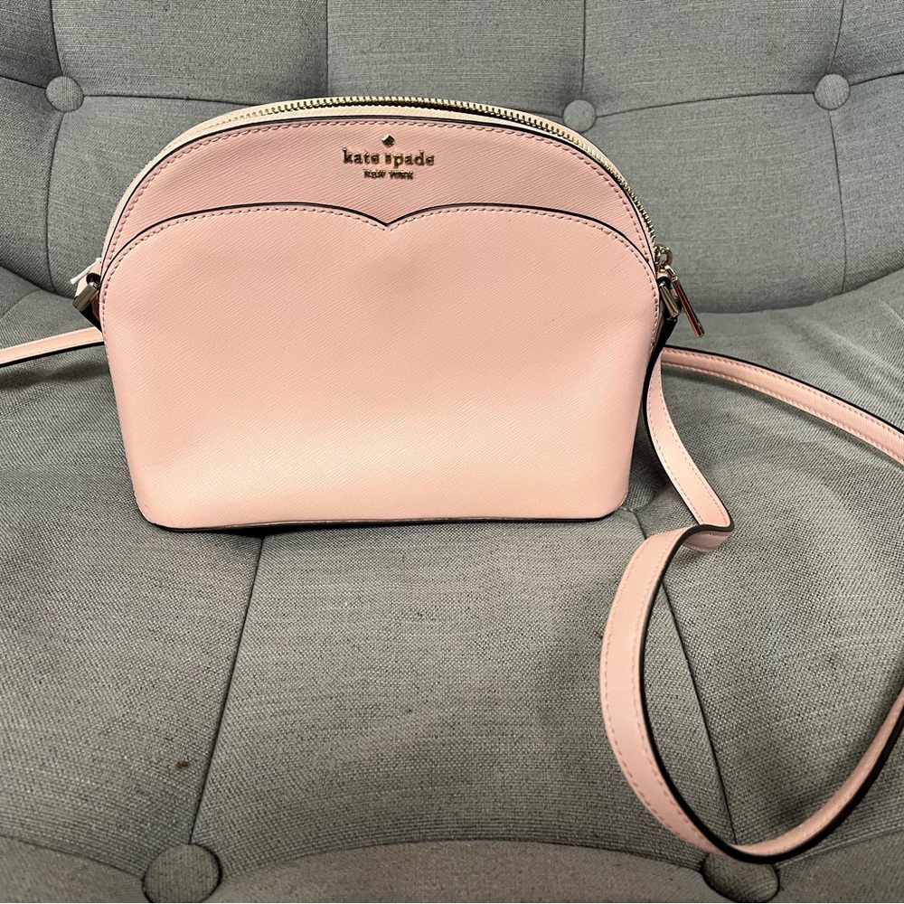 Kate Spade Pink Crossbody Bag with Gold Accents